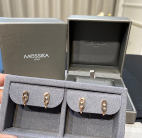 Messika rose gold full diamond sliding earrings-3838