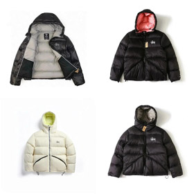 Stussy Micro Ripstop Down Parka Solid Color All-match Zipper Hooded Short Down Jacket-4351